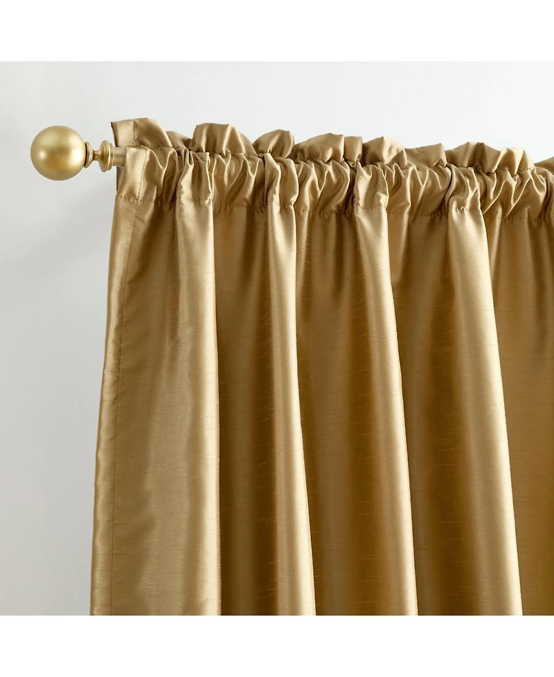 Lenox Imperial Faux Silk Blackout Back Tab/Rod Pocket Window Curtain