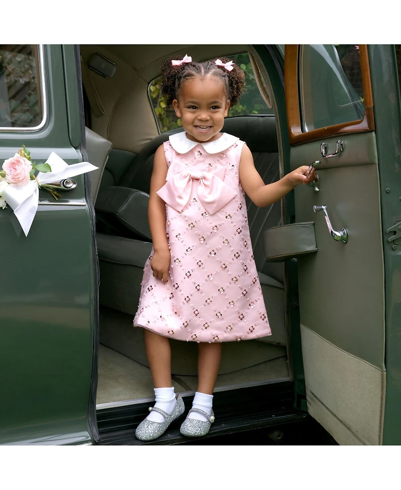 Rachel Riley Girls' 2-12 Peter Pan Collar Sequin Party Dress