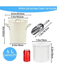 Piscifun 4l Ice Bucket With Lid And Scoop Double Walled Insulated Beverage Tub For Camping Bbq Cocktail Parties Indoor Outdoor