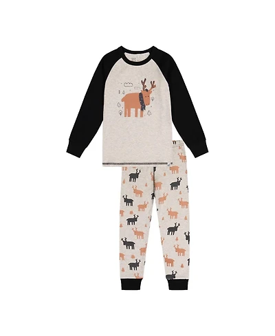 Deux par Toddler Boys Cotton Two Piece Pajama Set Elk Print