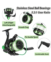 Aofar 6.9ft Telescopic Fishing Rod Reel Combo Set