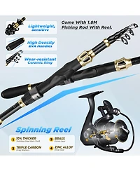 Aofar Fishing Rod Reel Tackle Backpack Net Bag Holder set