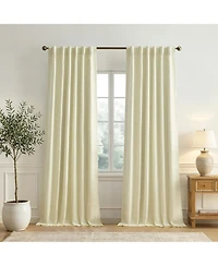 Lenox Serene Linen Blend Blackout Back Tab/Rod Pocket Window Curtain