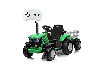 homfan Kids Ride on Tractor with Remote Control,12v Battery Powered Electric Tractor with Detachable Trailer and Bluetooth Music