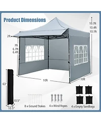 Mecale Pop-Up Canopy Tent with Sidewalls And Awning, for Party or Picnic