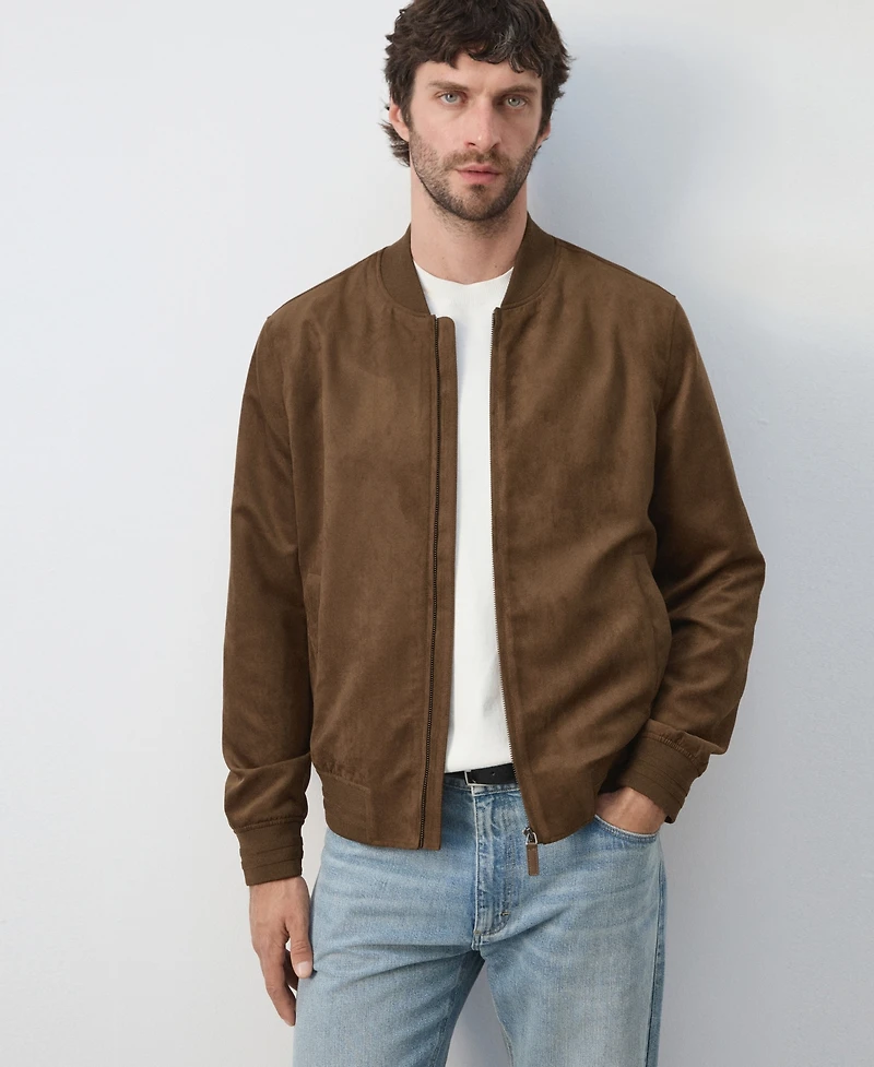 Mango Men's Suede-Effect Bomber Jacket