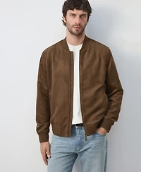 Mango Men's Suede-Effect Bomber Jacket