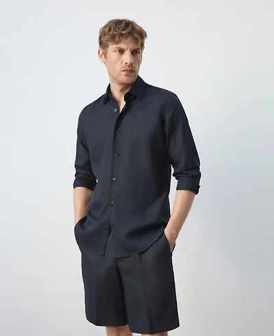 Mango Men's Regular-Fit Linen-Lyocell Shirt