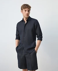 Mango Men's Regular-Fit Linen-Lyocell Shirt