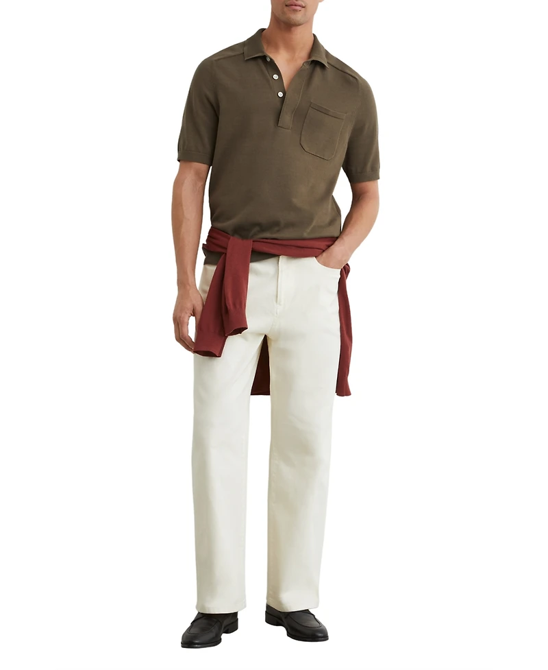 Reiss Men's Selkirk Cotton Knit Concealed-Placket Polo Shirt