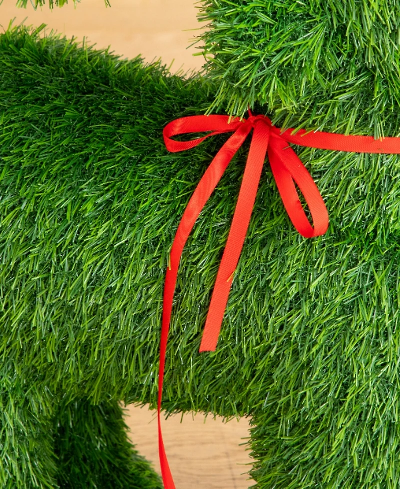 Nearly Natural 2' Ultraviolet Resistant Artificial Christmas Grass Garden Plush Topiary Reindeer Indoor And Outdoor