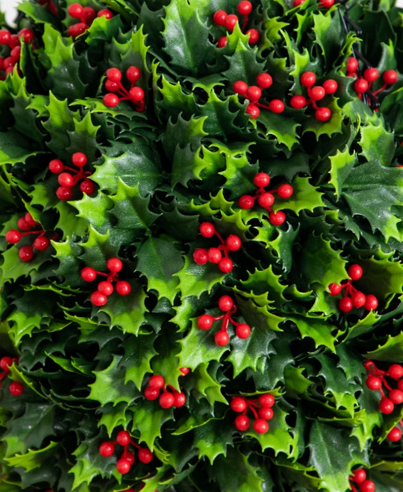 Nearly Natural 22" Ultraviolet Resistant Artificial Holly Berry Christmas Hanging Ball Indoor And Outdoor