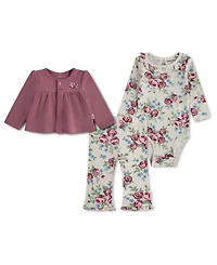 Huggies Baby Girls' Babywear Long-Sleeve Cardigan, Bodysuit and Pants, 3-Piece Set