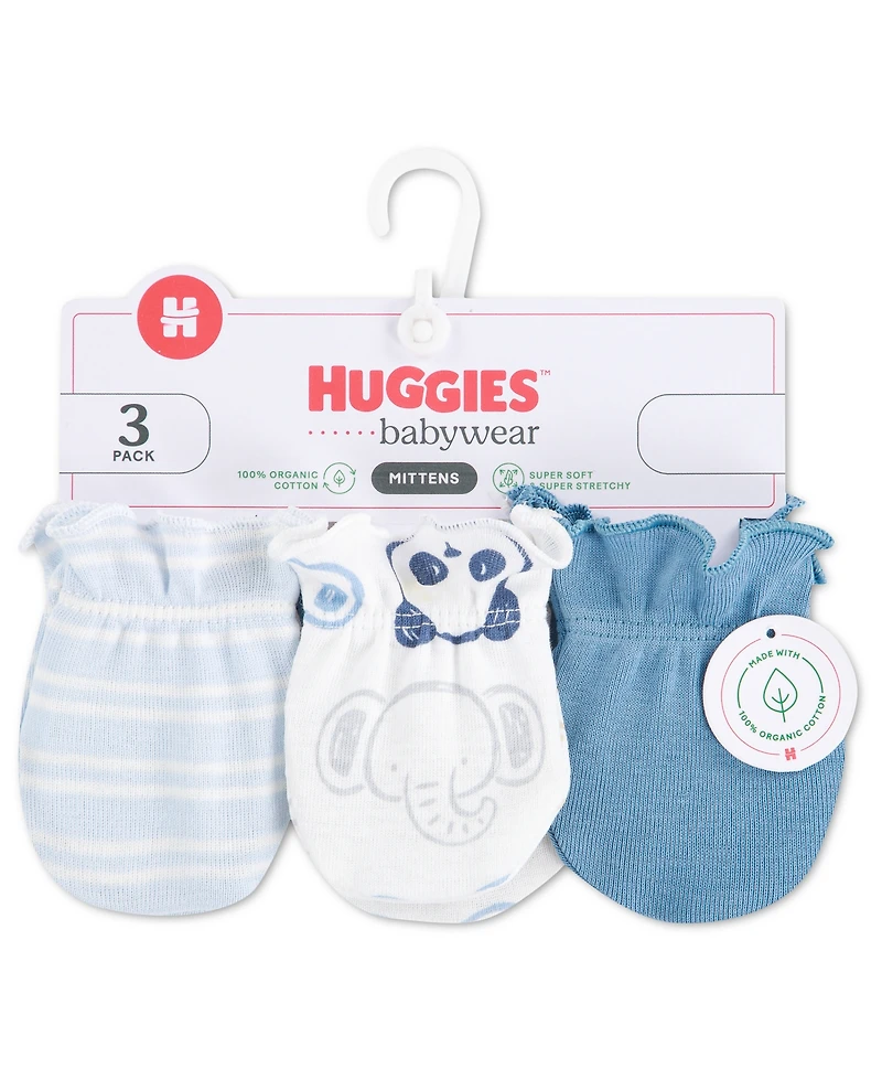 Huggies Baby Boys' Babywear Mittens, 3-Pack