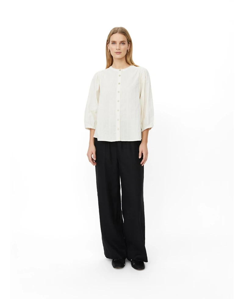 Masai Copenhagen Women's MaIthara Pintuck Detail 3/4 Sleeve Shirt