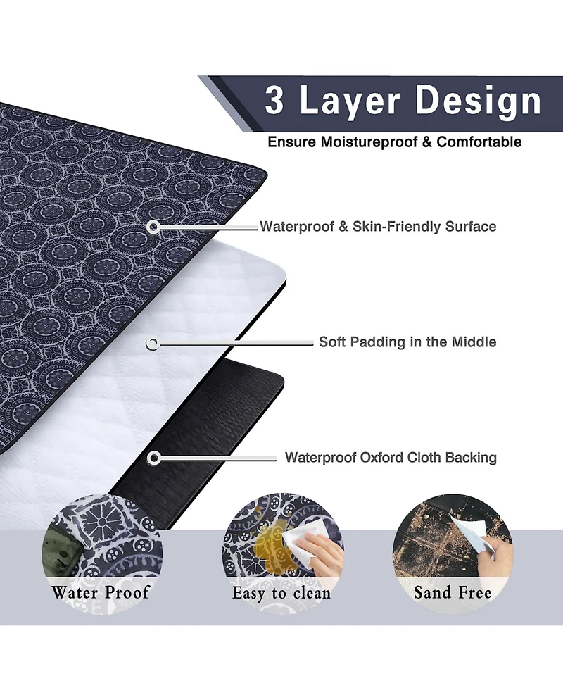 Aofar Picnic Beach Camping Blanket Waterproof Sandproof Foldable