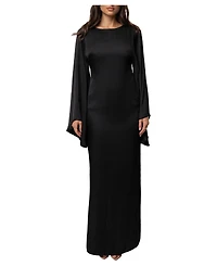 Jluxlabel Women's Soft Current Bell-Sleeve Cutout-Back Maxi Dress