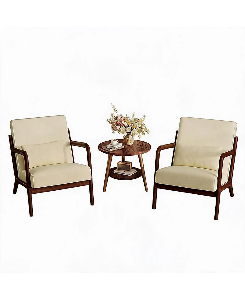 homfan Set of 2 Chenille Accent Chairs