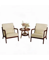 homfan Set of 2 Chenille Accent Chairs