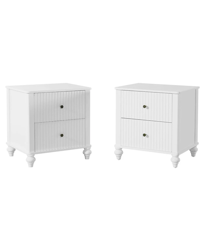 Streamdale Furniture 23" 2-Drawer Wooden Nightstand, Modern Bedside Table
