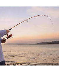 Aofar 7'4"Lethal Blaze Fishing Rod Reel Combo Spinning Baitcaster Graphite 2pcs+extra Tip