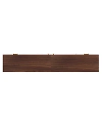 Streamdale Furniture 86'' Tv Stand with Led Lights 2 Drawers and Glass Storage for Living Room