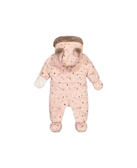 Deux par Baby Girl (3m- 18m) One Piece Snowsuit Adapted for Car Seats Animal Print
