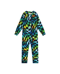 Deux par Toddler Boy ( 2T To 5T ) One Piece Thermal Underwear Checkered Print