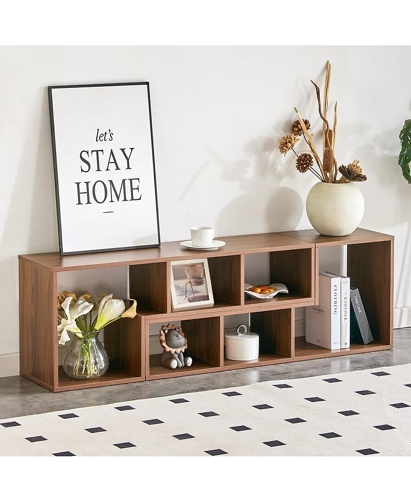 Streamdale Furniture 2-Piece Modular Cube Tv Stand and Media Console 55.1'' x 11.8'' x 17.1