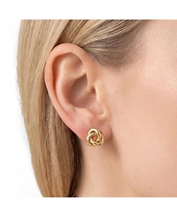 The Lovery Classic Love Knot Stud Earrings 14K Gold-Plated Sterling Silver