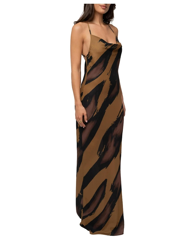 Jluxlabel Women's Dusk Infinite Journey Maxi Dress, Open-Back, Cowl-Neck