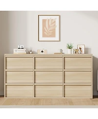 homfan Large 9 Drawer Dresser for Bedroom, Modern Wooden Chest, Spacious Organizer for Living Room, Nursery, Entryway, Hallway, Closet