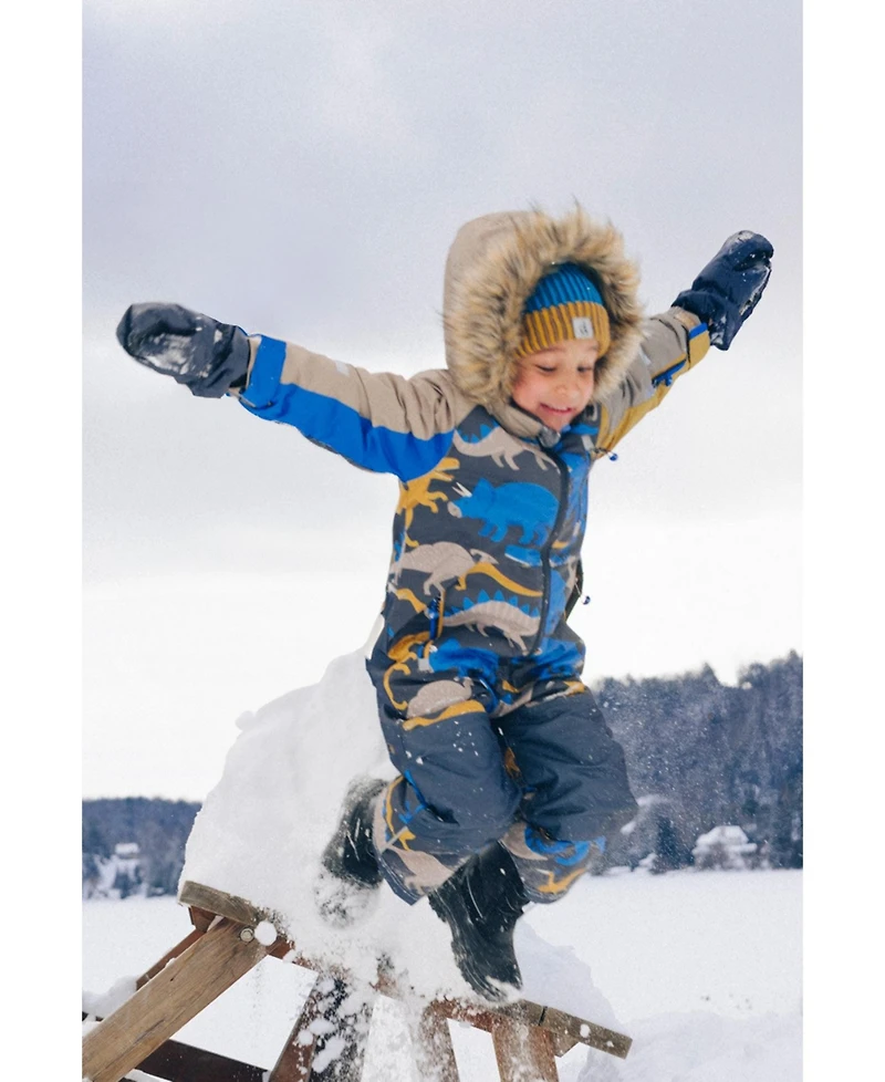 Deux par Little and Big Boy (6-14) One Piece Play Snowsuit Dinosaur Print