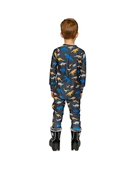 Deux par Little and Big Boy (6-14) One Piece Thermal Underwear Dinosaur Print