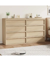 homfan Large 8 Drawer Dresser for Bedroom, Modern Wooden Chest, Spacious Organizer for Living Room, Nursery, Entryway, Hallway, Closet