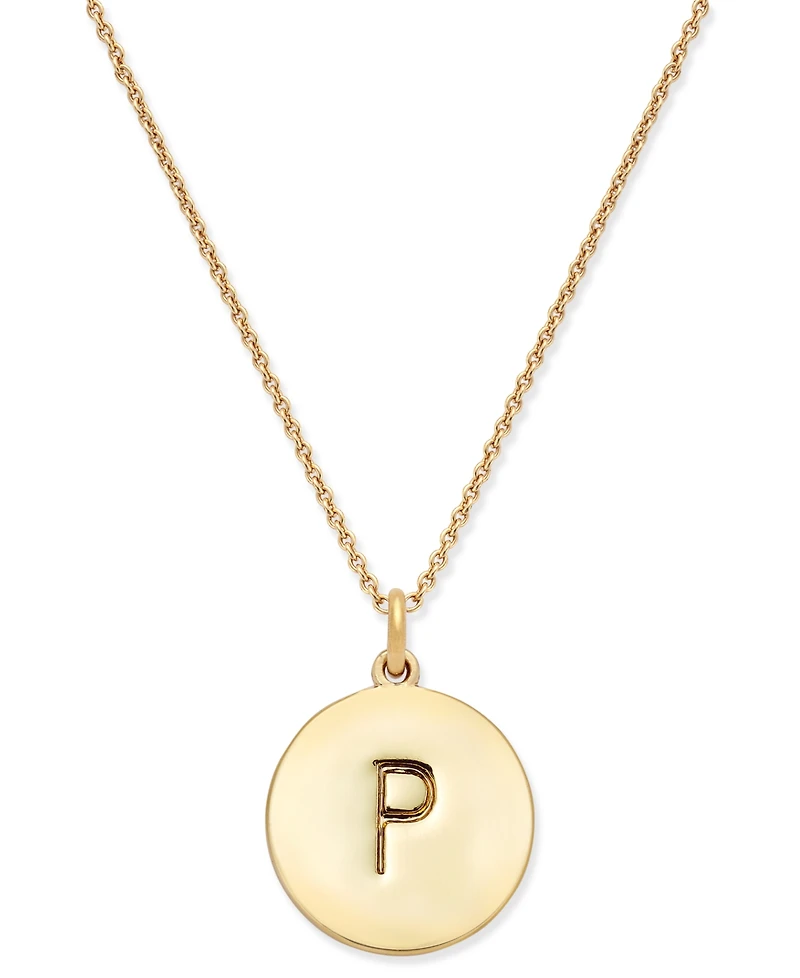 Kate Spade New York 12k Gold-Plated Initials Pendant Necklace, 17" + 3" Extender