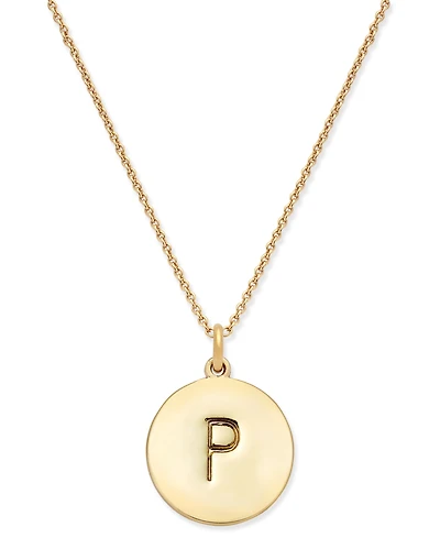 Kate Spade New York 12k Gold-Plated Initials Pendant Necklace, 17" + 3" Extender