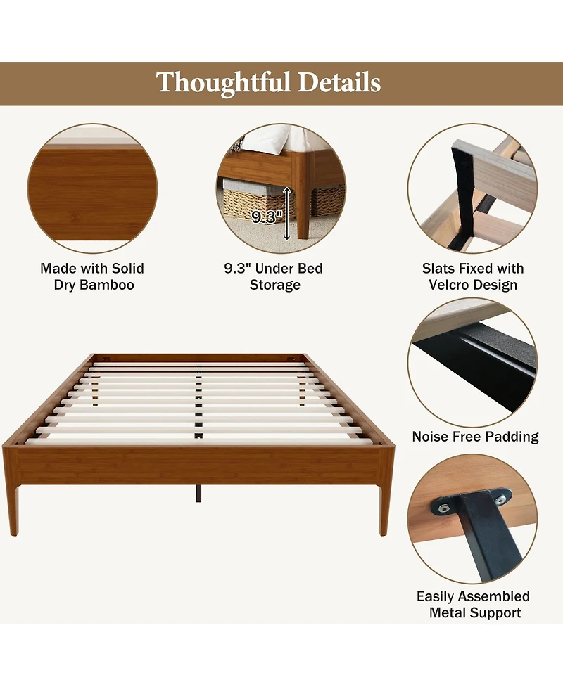 Streamdale Furniture Bamboo Platform Bed Frame
