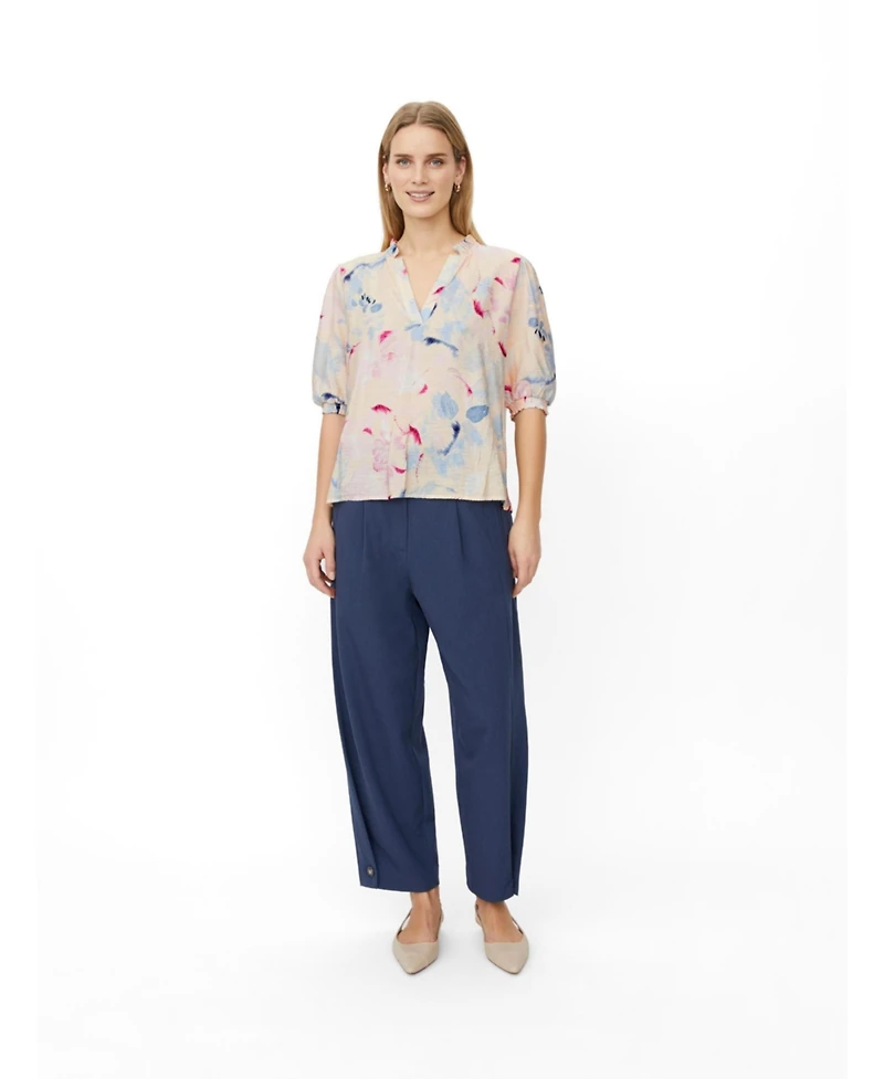 Masai Copenhagen Women's MaDanessa Floral-Print V-Neck Ruffle-Trim Blouse