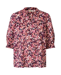Masai Copenhagen Women's Mabrenitha Floral Mandarin Collar Blouse