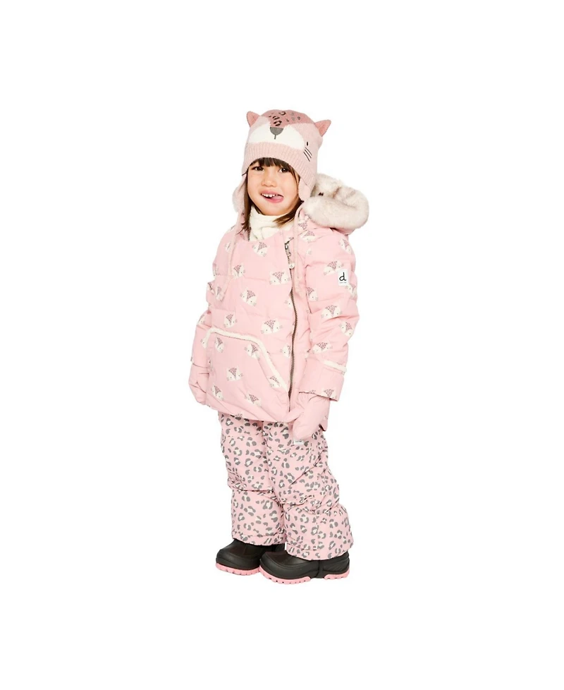 Deux par Deux Toddler Girl ( 2T - 3T ) Two-Piece Snowsuit Rose Leopard Print
