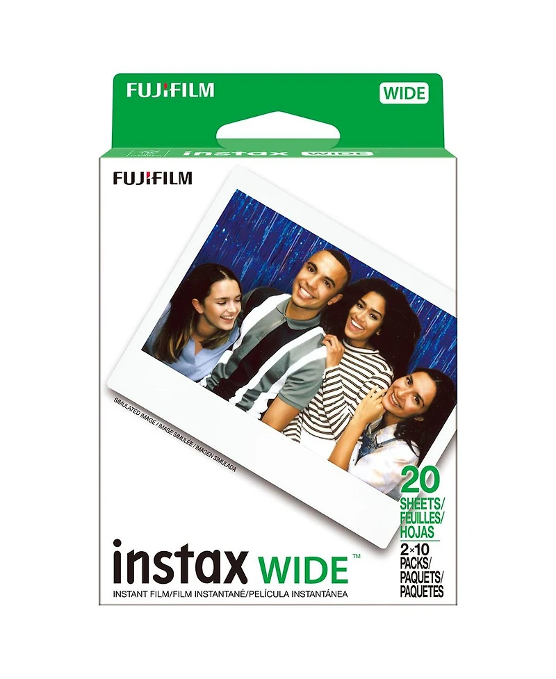 Fujifilm Instax Wide 400 Instant Film Camera, Bundle with Case, 20x Color Print Film, 4x Ni-mh Battery, Gx-ch-AA4 Charger and Cleaning Kit