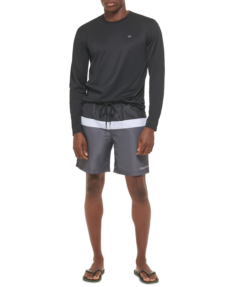 Calvin Klein Men's Long-Sleeve Quick-Dry Logo Performance Rash Guard