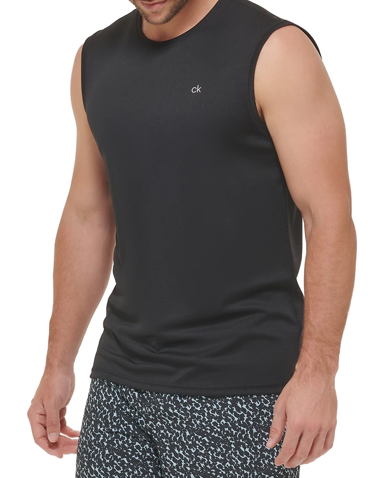Calvin Klein Men's Crewneck Logo Rash Guard
