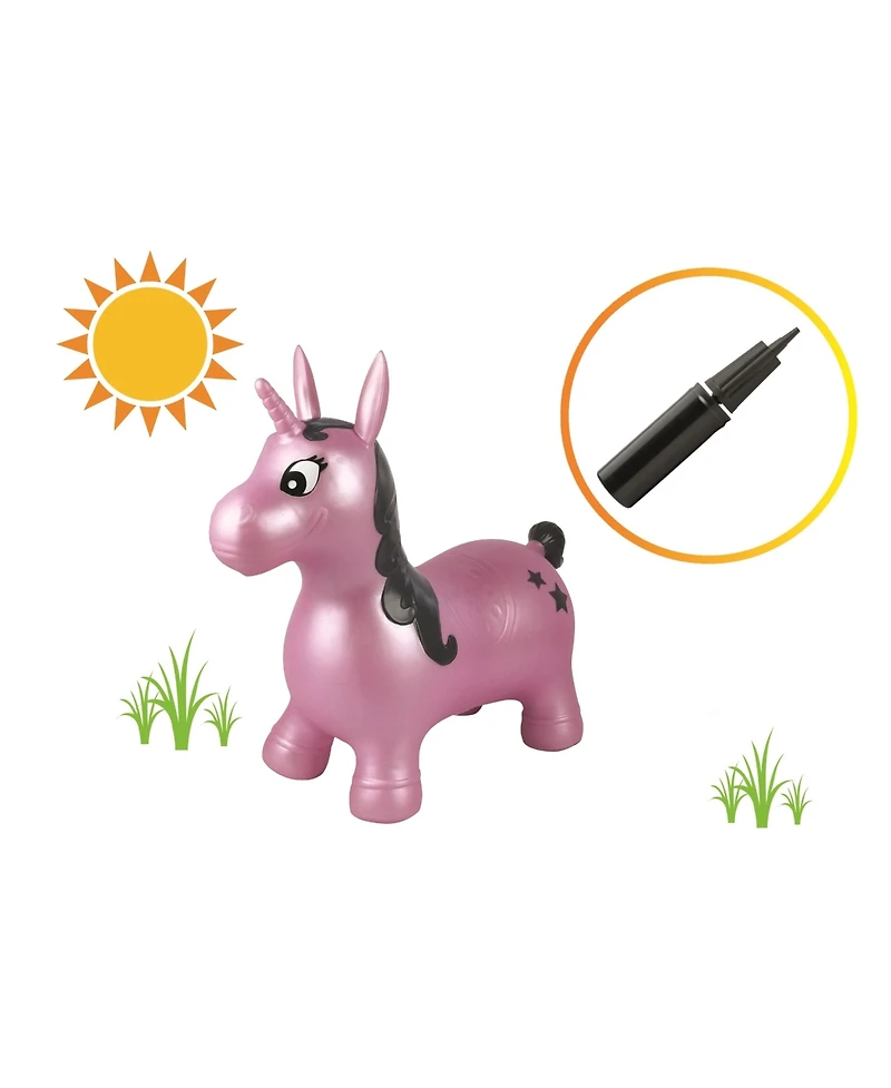 Lexibook , Inflatable Jumping Unicorn, Indoor and Outdoor Use, Balance and Motor Skills, Hand Pump Included, Safe Plastic, BG050UNI