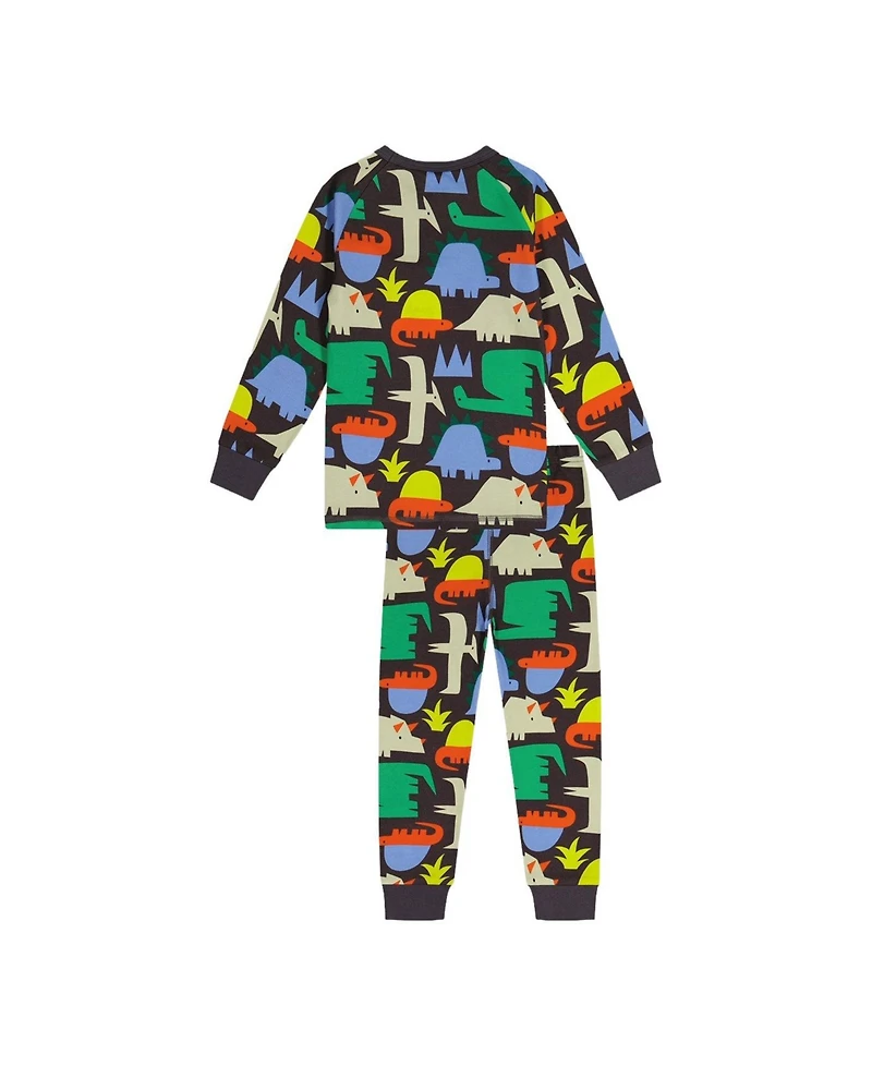 Deux par Deux Big Boys Kids&baby(6-12)Little Cotton Two Piece Pajama Set Dinosaur Print