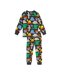 Deux par Deux Big Boys Kids&baby(6-12)Little Cotton Two Piece Pajama Set Dinosaur Print