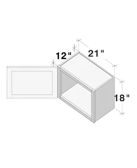 Boyel Living 21" Wide Dove Short Wall Cabinet with Full Overlay Hdf Door for Custom Kitchen or Bathroom