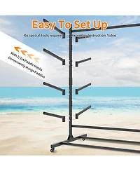 Boyel Living Steel Kayak Storage Rack Vertical 8 Capacity Adjustable Shelves Heavy Duty