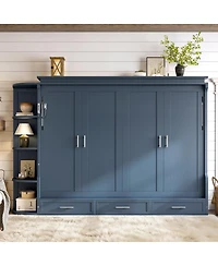 Streamdale Furniture Murphy Bed with Shelf, Cabinets, Drawers, Office Space Saver